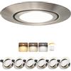 Laiebri Faretto LED da incasso 230V (dimmerabile a 3 livelli), faretto da soffitto orientabile a 45°, 6W 3CCT (3000K/4000K/6000K), grado di protezione IP44 (per bagno), Ø65-80mm, Confezione da 6