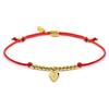 MARLU' Marlù Bracciale Donna con Cordino e Pendente a Cuore, Zircone Rosso, 18BR216-R