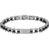 Luca Barra Bracciale da Uomo Bracciale in Acciaio con Dettaglio in ip Nero della Lunghezza di 19 + 2 cm di allungo. La referenza è lbba1029