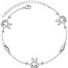 DAOCHONG Bracciali da donna S925 in argento Sterling con croce e animale, regolabile, regalo di compleanno, 7 + 2 pollici, 22.86 centimeters, Argento sterling