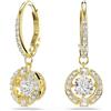 Swarovski Una Angelic Orecchini Pendenti, Taglio Rotondo, Bianco, Finitura Oro 18 Carati