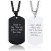 Vnox to My Brother Jewelry Gift Men Inspirational Ho Detto Che Vivo la mia Vita 1/4 di miglio alla Volta Collana con Incisione Idea Regalo per Il Regalo di Laurea di Compleanno del Fratello, 2 Pezzi