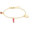 Louis Ciocchetti dal 1887 Louis Ciocchetti Bracciale in Acciaio con Corno Portafortuna - Bracciale Regolabile Uomo e Donna con Chiusura a Moschettone, Lunghezza 16 cm + 5 cm