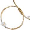 VLNET® | Bracciale con cordino regolabile beige e oro | Angelo e lettera in argento | L'alfabeto degli Angeli | Roberto Giannotti (A)