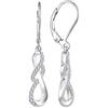 JO WISDOM Orecchini Infinito Argento 925 Donna con AAA Zirconia Cubica con placcato in oro bianco