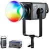 NEEWER AS600C Luce Video da Studio RGB 600W, Controllo 2.4G/APP/DMX, 56.000lux/1m CRI95+ Illuminazione Continua COB, 2500K-7500K Oscuramento PWM 17 Scene, Faro LED Bowens per Notizie TV Riprese Film