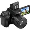PUSOKEI Videocamera Digitale 4K, Mirino a Livello da 1,54 Pollici, per | Foto da 68 MP, Schermo Ribaltabile da 2,8 Pollici, Ghiera Rotante DSLR, Zoom 28X e Supporto OTG.