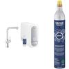 GROHE Bundle GROHE Blue Home Miscelatore Monocomando per Lavello con Sistema Filtrante dell'Acqua, Bocca L, con Doccetta Estraibile e Bombola C02, 40651000