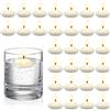 Nuanchu 30 Pezzi Candele Galleggianti Non Profumate da 1,5 Pollici per Centrotavola Candele Galleggianti Calde per Feste di Matrimonio Piscina SPA San Valentine Vasca da Bagno (Bianco)