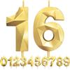 LFWZRY 16° Candele di compleanno, Compleanno Candele Torta Oro, Candela numero 16, 3D Candele con numeri da 5cm, Compleanno Torta Topper Decorazione per Feste di Compleanno Matrimonio Anniversario
