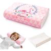 TZEKING Cuscino Memory Foam Bambini, Cuscino Schlummerkids Ergonomico con Federa Ipoallergenica, 45x27x6cm Cuscino Culla Traspirante e Lavabile per Ragazzi e Ragazze 3-10 Anni