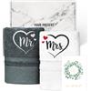 YSUVIN Regalo Anniversario Matrimonio, Mr E Mrs Set di 2 asciugamani | 100% cotone, Idee Regalo Originale Matrimonio Sposi Fidanzamento, Regalo fidanzato fidanzata coppia anniversario matrimonio