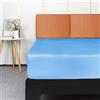 Lirex Lenzuola con Angoli in Raso, Letto Piazze Francese 100x200cm, per Materassi Alti Fino a 35 cm, Lussuoso e Setoso Biancheria da Letto in Poliestere Morbido, Blu Chiaro