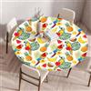 Highdi Tovaglia Rotonda Antimacchia 150 cm, Impermeabile Copritavolo Rotondo con Elastico,EsternoTovaglie da Tavola per Giardino Ristorante, Ideale per 130cm-140cm
