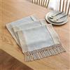 Plancholo Runner da tavola con frange, cotone e lino, 220 cm, per sala da pranzo, casa, soggiorno, cena di festa, decorazione da tavolo in fattoria, beige grigio