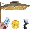 GAOUTO Catena di luci per ombrellone solare, 104 LED, illuminazione solare con telecomando, 8 modalità, ombrello, catena luminosa, luci da giardino impermeabili per tende da campeggio, decorazione per