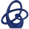 QIANLING Statue Bleue Décorative - Sculptures Modernes pour la Décoration de la Maison, Accent Artistique Abstrait en Résine, Centre de Table Bleu pour Salon, Chambre, Salle de Bain, Bureau, Étagère, Cheminée