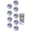 LLUCH Luci subacquee a LED a batteria Telecomando 13 colori Lampada da tè RGB a luce sommersa for diserbo Festa di San Valentino di Natale (Size : 9 Lamp 1 controller)