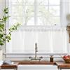 Vangao Tenda a pannello con bordo in pizzo, set da 1 pezzo, 125 x 45 cm (larghezza x altezza), colore bianco