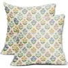 Sivirary Set di 2 federe per cuscini con stampa floreale pasquale primaverile, 45,7 x 45,7 cm, rosa, giallo, blu, viola, floreale, decorativo, per esterni, casa, divano, letto