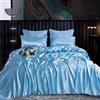 ROOEE Set completo di biancheria da letto in raso di seta, 6 pezzi, lenzuolo con angoli, copripiumino, 4 federe. Colore - Sky Size - Matrimoniale