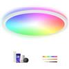 Rawhui 24W Plafoniera LED Soffitto Dimmerabile,2400LM Lampada Led Soffitto con Telecomando & APP,RGB,3000K-6500K,Alexa/Google Assistant/Smart Life,Per Soggiorno Camerette letto
