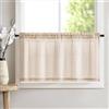 TOPICK Tenda a strisce per bistrot, 1 pezzo, 60 x 125 cm (altezza x larghezza), marrone e beige