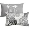 Aisybaklyn Cuscini per Divano Grigio 30x50 Copricuscini Cuscino da Divano Motivo Dalia Decorativi Fodera Morbido Moderno Federe Cuscini Divano Salotto Cuscini per divani Camera da Letto Soggiorno Sedia Set di 2