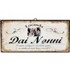 KUSTOM ART Targa Retrò in Legno Rifiniture Dorate Locanda dai Nonni Design Vintage con Gancio 30x15cm