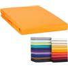 Moon Topper lenzuolo elasticizzato con angoli Line green 160 G/m² 100% cotone 90 x 200 - 100 x 220, 100% cotone, arancione, 100x200 - 100x220