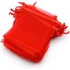 OLILLY - 100 sacchetti in organza, 7 x 9 cm, colore rosso, ideali per matrimoni, battesimi, regali, lavanda, gioielli (rosso)