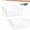 Dexpally 2 Pezzi Cestello Sottoripiano Cesto Sospeso in Metallo | 28*15*23cm Cesto Portaoggetti per la Cucina, l'Ufficio, la Dispensa, il Bagno, l'Armadio
