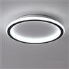 Schindora Plafoniera a LED, piatta, 24 W, colore bianco neutro, 6000 K, 1500 lm, moderna, ultra sottile, nera, rotonda, Ø315 mm, per salotto, soggiorno, cucina, corridoio, casa, ufficio