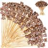 YUNHENTONG 100 Pezzi Stuzzicadenti Decorativi Cocktail, Tuzzicadenti Decorativi in Legno,12cm Decorazioni Cocktail Stecchini per Aperitivo, per Frutta Torta Dessert Cibo Bevande