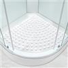 MACUNIN Tappetino da doccia angolare antiscivolo antimuffa: grande tappetino da bagno quadrato per cabina doccia interna 70 x 70 cm - forti ventose con fori di scarico, tappetino di sicurezza a settore bianco