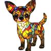 Generic Lampada a forma di cane, lampade con cani in vetro colorato, lumini decorativi in resina per cuccioli, decorazioni per feste, serie di cani, arte, luce notturna in resina colorata, decorazione da
