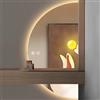 GXSDYYDS Specchio da bagno con illuminazione, 120 × 60 cm, semicircolare, senza appannamento, specchio da bagno con luce, asimmetrico, con 3 colori di luce, dimmerabile, anti-appannamento, memoria, IP54 (B