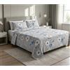 HOME ZEN HOUSEHOLD LINEN Completo Letto in Microfibra di Poliestere, Morbido e Setoso, Stampa Digitale 3D Floreale, con Lenzuolo Sotto Elastico e Federe (Dis 5, Una piazza e mezzo)