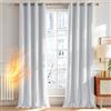 Deconovo Tende per Interni Eleganti in Velluto - Set di 2 Pannelli Moderni con Occhielli, 140x180 cm, Bianco, Decorative per Finestre di Camera da Letto, Salotto e Soggiorno