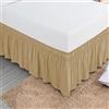 YHXAIQ Mantovana Giroletto Matrimoniale con Elasticità, Drappeggiabilità Vestiletto, Coprirete Singolo per Reti e Piattaforme di Letti Singoli e Matrimoniali(Khaki,180 x 200+38 cm)