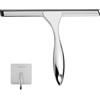 Wlich Estrattore doccia, 25,5 cm di larghezza, estrattore doccia in acciaio inox con manico in plastica ABS, con supporto per porta in vetro, bagno, finestra, specchio, piastrelle