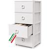 BAKAJI Cassettiera in Plastica Multiuso con 4 Cassetti, Organizer Portaoggetti in Polipropilene Robusto e Resistente, Mobile Multiuso da Bagno, Cucina, Balcone 37 x 37.5 x 80 cm, Bianco