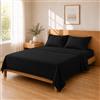 Homebliss Set lenzuola microfibra 240x250 / 180x200+25 / 50x80x2, Nero