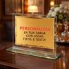 D&Vlab Trofeo in Cristallo Rettangolare con targa Personalizzata Foto Logo Scritte - Ideale Per Premiazioni Gare Eventi Laurea Anniversario Pensionamento - 22x17 cm (Oro)