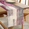 Hanrunsi Runner da Tavola in Lino Runner da Tavola Viola Boho a Doppio Strato Addensato Panno Decorativo per Tavolino da Caffè, Feste, Matrimoni, Cene di Famiglia 33 cm x 183 cm