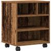 vidaXL Supporto per stampante in legno recuperato 41 x 32 x 48 cm Materiale a base di legno