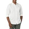 Amazon Essentials Camicia in Popeline Elasticizzato A Manica Lunga dalla vestibilità Aderente Uomo, Bianco, S