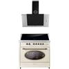 GURARI Fornello a induzione E 913 RU CR+GCH S 482 90 IS, Retro Range Cooker 90 cm+cappa aspirante 90 cm