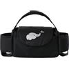 Hiseng Borsa Organizer per Passeggino Universale Borsa Passeggino Organizer Fumetto, Tracolla, Grande Capacità Scomparti Multipli Borsa Fasciatoio per Carrozzina (Elefante nero,35x15x11cm)