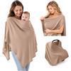 SilverChry Poncho per Allattamento, Nursing Cover 360°, Sciarpa per l'Allattamento da Viaggio, Morbido e Traspirante Telo Allattamento, Coperta per Allattamento Multiuso per Passeggino（Albicocca）
